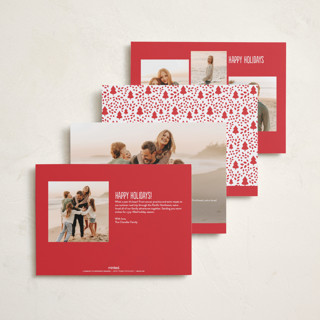 This is a poinsettia holiday photo cards with standard by Erica Krystek called grinch face printing on recycled smooth signature in standard