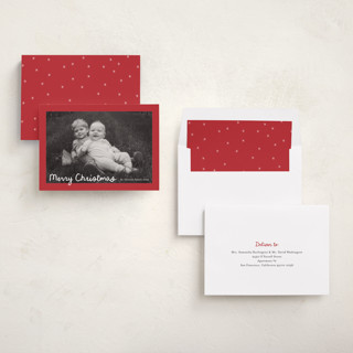 This is a cherry holiday photo cards with standard by Ani Somi called christmas pudding printing on recycled smooth signature in standard