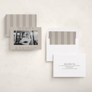 This is a sand holiday photo cards with standard by Kelly Watkins called festive printing on recycled smooth signature in standard