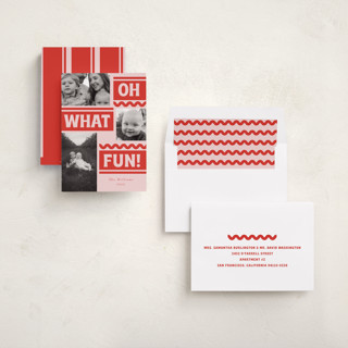 This is a winter rose holiday photo cards with standard by Baumbirdy called ski slope printing on recycled smooth signature in standard