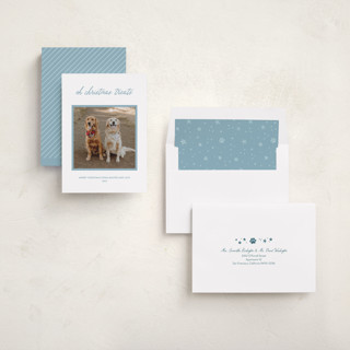 This is a fresh snow holiday photo cards with standard by Sarah Hawkins Designs called christmas treats printing on recycled smooth signature in standard