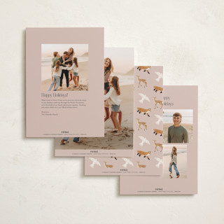 This is a scarlet holiday photo cards with standard by Elly called winter ribbon printing on recycled smooth signature in standard