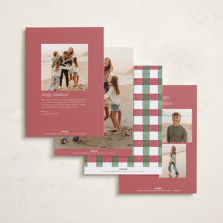 This is a crimson green holiday photo cards with standard by Chris Griffith called holiday rainbow printing on recycled smooth signature in standard