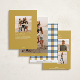 This is a goldenrod holiday photo cards with standard by Chris Griffith called holiday rainbow printing on recycled smooth signature in standard