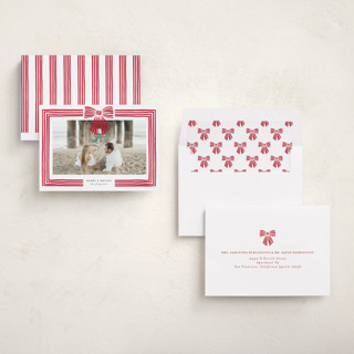 This is a snow holiday photo cards with standard by Iveta Angelova called ribbon framed printing on recycled smooth signature in standard