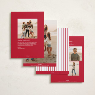 This is a poinsettia holiday photo cards with standard by Angela Thompson called merry printing on recycled smooth signature in standard