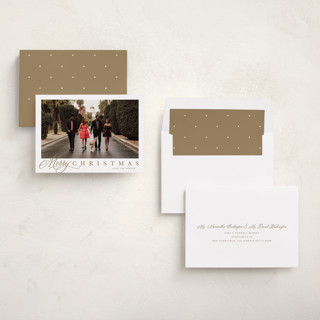 This is a honey holiday photo cards with standard by Carolyn MacLaren called footnote printing on recycled smooth signature in standard