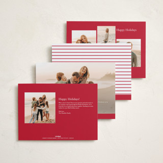 This is a poinsettia holiday photo cards with standard by Angela Thompson called merry printing on recycled smooth signature in standard