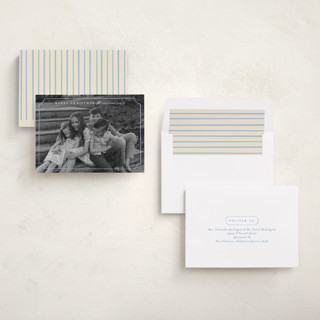 This is a periwinkle holiday photo cards with standard by Ellen Schlegelmilch called sweetly framed printing on recycled smooth signature in standard
