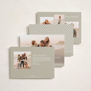 This is a cotton holiday photo cards with standard by Amy Kross called strand printing on recycled smooth signature in standard