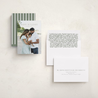 This is a evergreen holiday photo cards with standard by Erin L. Wilson called seabreeze printing on recycled smooth signature in standard