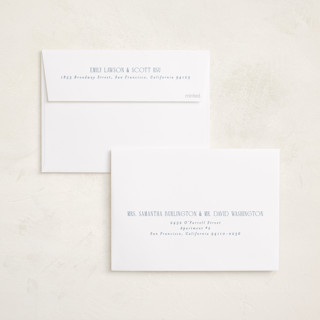 This is a powder blue holiday photo cards with standard by Erin L. Wilson called seabreeze printing on recycled smooth signature in standard