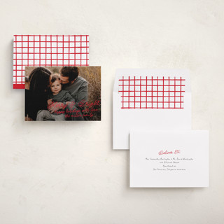 This is a holly berry holiday photo cards with standard by AK Graphics called notes printing on recycled smooth signature in standard