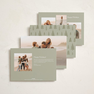 This is a snow holiday photo cards with standard by Amy Kross called emblem printing on recycled smooth signature in standard