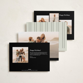 This is a charcoal holiday photo cards with standard by Chris Griffith called holiday fun printing on recycled smooth signature in standard