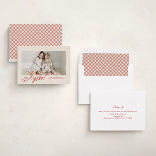 This is a berry holiday photo cards with standard by Pati Cascino called mina printing on recycled smooth signature in standard