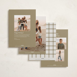 This is a golden holiday photo cards with standard by Stacey Meacham called elegant overlap printing on recycled smooth signature in standard