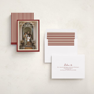 This is a berry holiday photo cards with standard by Maja Cunningham called vintage photo card printing on recycled smooth signature in standard