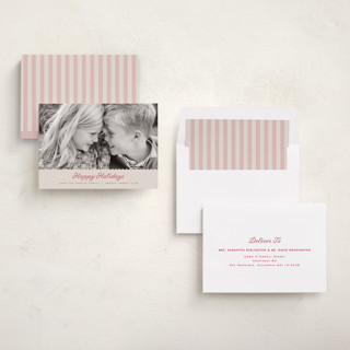 This is a berry holiday photo cards with standard by Kelly Schmidt called simple scalloped edge printing on recycled smooth signature in standard