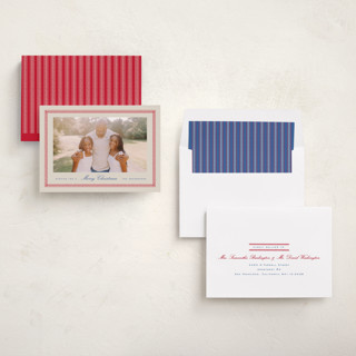 This is a eggnog holiday photo cards with standard by Amy Kross called wicker printing on recycled smooth signature in standard