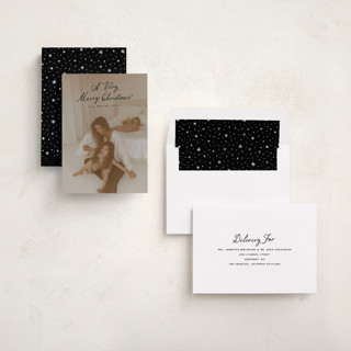 This is a coal holiday photo cards with standard by Hooray Creative called very merry christmas printing on recycled smooth signature in standard