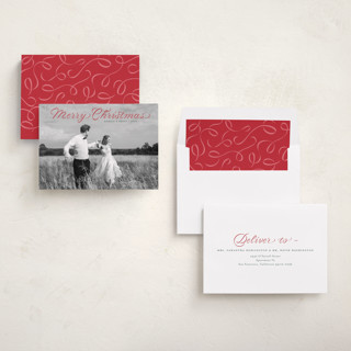 This is a ruby holiday photo cards with standard by Alston Foster called endearing printing on recycled smooth signature in standard