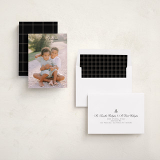 This is a midnight holiday photo cards with standard by Amy Kross called weston printing on recycled smooth signature in standard