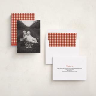 This is a vanilla holiday photo cards with standard by Ani Somi called warm winter wishes printing on recycled smooth signature in standard