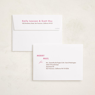 This is a gumdrop holiday photo cards with standard by Megan Davis called opening titles printing on recycled smooth signature in standard