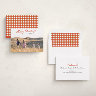This is a holly berry holiday photo cards with standard by Cass Loh called lightly scripted printing on recycled smooth signature in standard