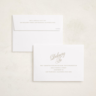 This is a champagne holiday photo cards with standard by Baumbirdy called scripted note printing on recycled smooth signature in standard