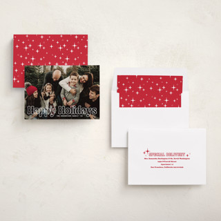 This is a starlight holiday photo cards with standard by Jessie Steury called outline printing on recycled smooth signature in standard