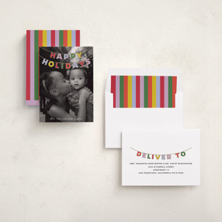 This is a gumdrops holiday photo cards with standard by Maria Alou called candy garland printing on recycled smooth signature in standard
