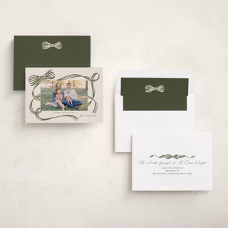 This is a evergreen holiday photo cards with standard by Carrie ONeal called neddy printing on recycled smooth signature in standard