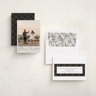 This is a eggnog holiday photo cards with standard by Melanie Severin called simply charming printing on recycled smooth signature in standard