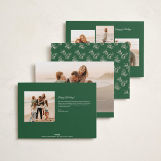 This is a cranberry holiday photo cards with standard by Sarah Brown called a little married printing on recycled smooth signature in standard