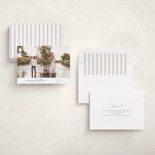 This is a snow holiday photo cards with standard by Christy Hy Lee called modernist printing on recycled smooth signature in standard