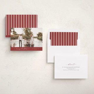 This is a berry holiday photo cards with standard by Christy Hy Lee called modernist printing on recycled smooth signature in standard