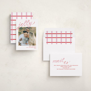 This is a gumdrop holiday photo cards with standard by Megan Davis called grosgrain ribbon printing on recycled smooth signature in standard
