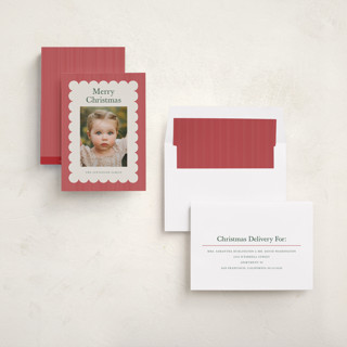This is a cherry holiday photo cards with standard by Nicoletta Savod called charm printing on recycled smooth signature in standard