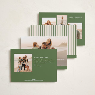 This is a frost holiday photo cards with standard by Ellen Schlegelmilch called monogram christmas stripes printing on recycled smooth signature in standard