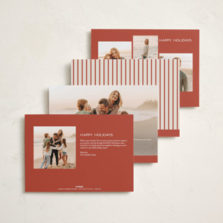 This is a candy cane holiday photo cards with standard by Ellen Schlegelmilch called monogram christmas stripes printing on recycled smooth signature in standard