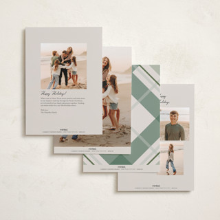 This is a vanilla holiday photo cards with standard by Petra Kern called fancy plaid printing on recycled smooth signature in standard