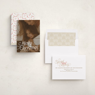 This is a snow holiday photo cards with standard by Tamara Hilje called cookies printing on recycled smooth signature in standard