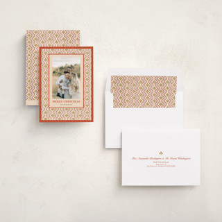 This is a holly holiday photo cards with standard by Natalie Rae called juniper berry printing on recycled smooth signature in standard