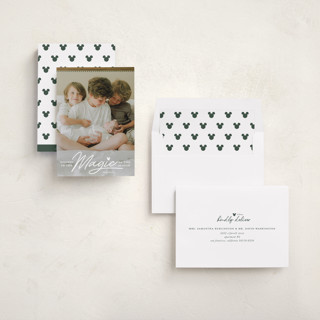 This is a snow holiday photo cards with standard by Carrie ONeal called disney mickey magical season printing on recycled smooth signature in standard