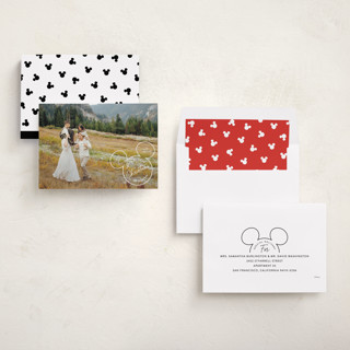 This is a snow holiday photo cards with standard by Hooray Creative called mickey outline printing on recycled smooth signature in standard