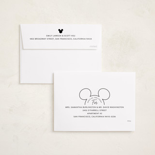 This is a snow holiday photo cards with standard by Hooray Creative called mickey outline printing on recycled smooth signature in standard