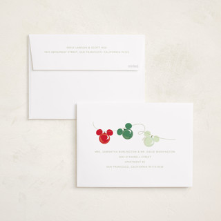 This is a moss holiday photo cards with standard by Baumbirdy called mickey lights printing on recycled smooth signature in standard