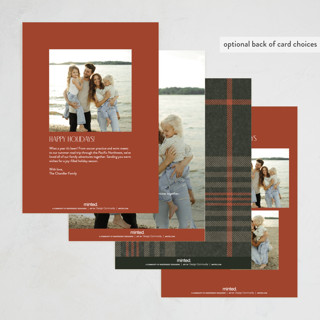 This is a autumn holiday photo cards with standard by Annie Holmquist called foiled plaid printing on recycled smooth signature in standard